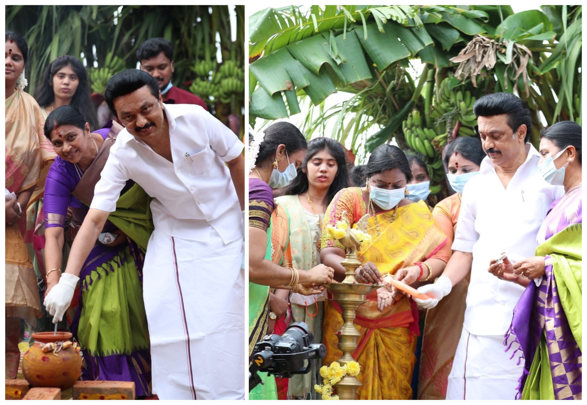 பொன்னேரி அருகேயுள்ள நத்தம் கிராமத்தில் நடைபெற்ற சமத்துவ பொங்கள் விழாவில் திமுக தலைவர் மு.க.ஸ்டாலின் மற்றும் அவரது மனைவி துர்கா ஆகியோர் பங்கேற்றனர். இருவரும் ஒருவருக்கொருவர் மாலை மாற்றிக் கொண்டு பொங்கல் கொண்டாடினர். ஸ்டாலினுக்கு செங்கோல் வழங்கி திமுகவினர் மரியாதை செய்தனர். பொன்னேரி அருகேயுள்ள நத்தம் கிராமத்தில் நடைபெற்ற சமத்துவ பொங்கள் விழாவில் திமுக தலைவர் மு.க.ஸ்டாலின் மற்றும் அவரது மனைவி துர்கா ஆகியோர் பங்கேற்றனர். இருவரும் ஒருவருக்கொருவர் மாலை மாற்றிக் கொண்டு பொங்கல் கொண்டாடினர். ஸ்டாலினுக்கு செங்கோல் வழங்கி திமுகவினர் மரியாதை செய்தனர்.