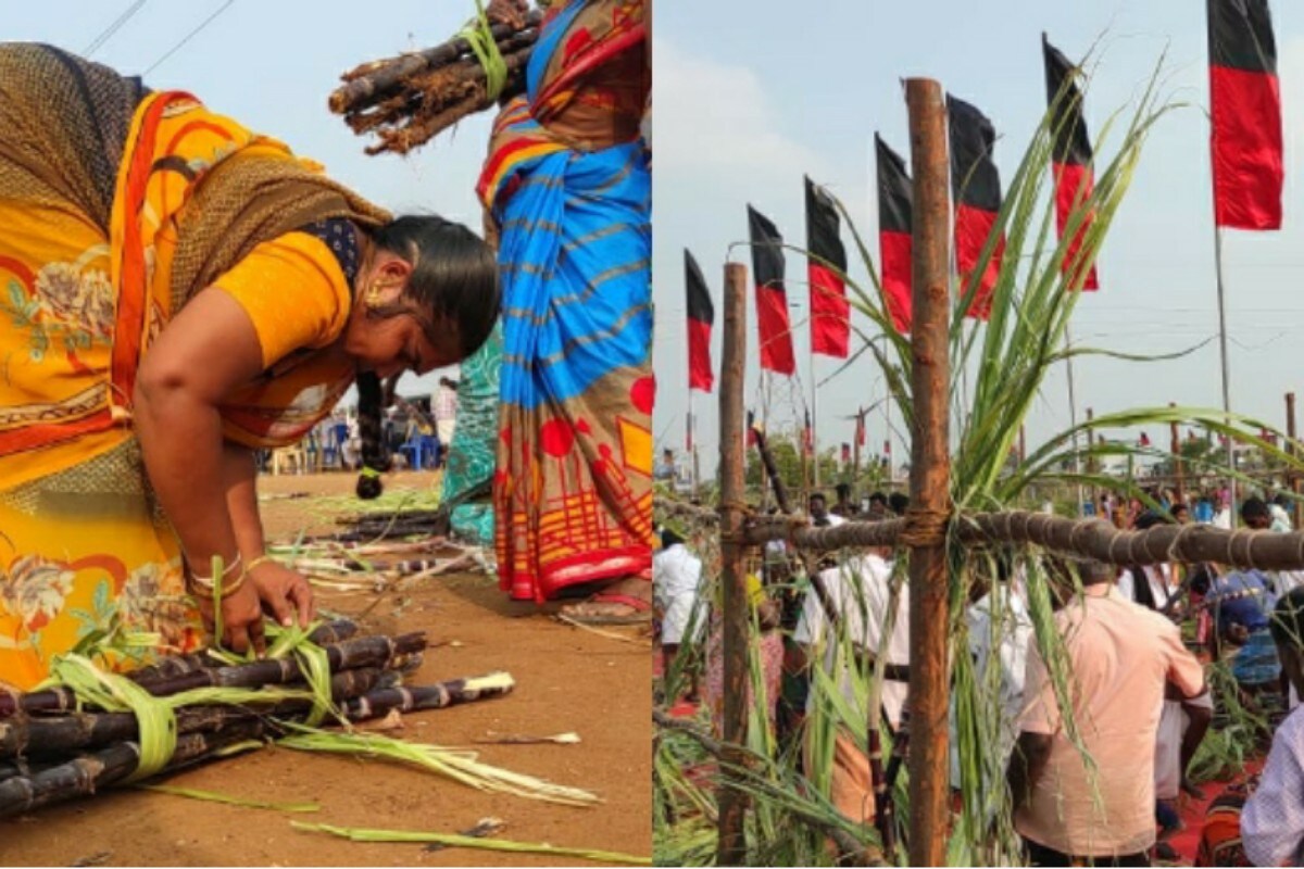 மதுரையில் திமுக தலைவர் ஸ்டாலினை வரவேற்று கட்டப்பட்டிருந்த ஒரு லாரி கரும்புகளையம் பிரச்சாரம் துவங்கும் முன்னரே மக்கள் உடைத்து அள்ளிச் சென்றனர். மதுரையில் திமுக தலைவர் ஸ்டாலினை வரவேற்று கட்டப்பட்டிருந்த ஒரு லாரி கரும்புகளையம் பிரச்சாரம் துவங்கும் முன்னரே மக்கள் உடைத்து அள்ளிச் சென்றனர்.