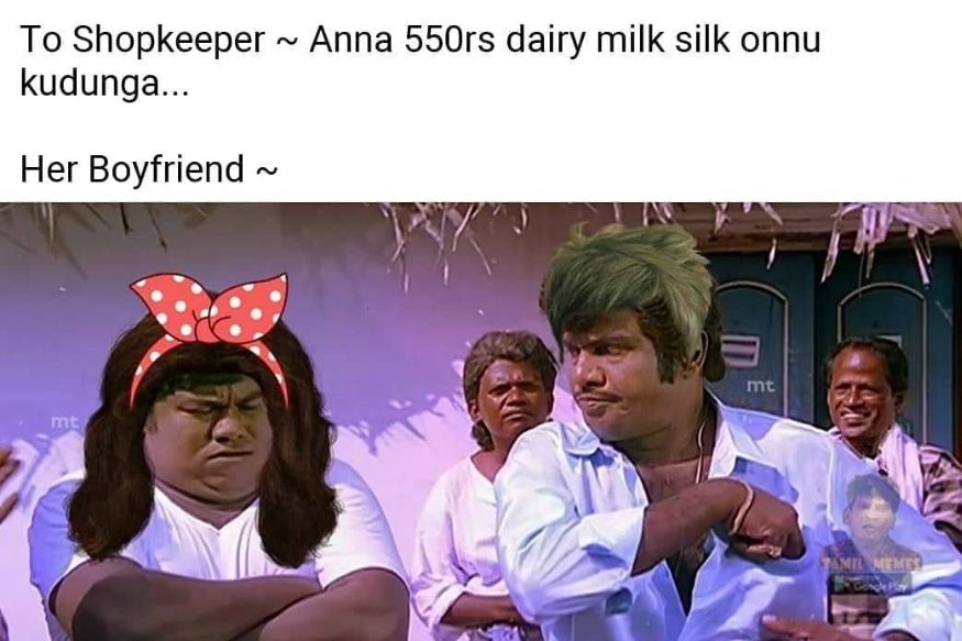 காதலர் தின வாரம் கொண்டாடப்படுவதையொட்டி நேற்றைய தினம் சாக்லேட் தினம் கொண்டாடப்பட்டது. இது தொடர்பாக இணையத்தில் பலரும் சாக்லேட் தினம் குறித்த மீம்ஸ்களையும் பதிவிட்டுள்ளனர். வாங்குனா பெரிய சாக்லேட் தானா..என நகைச்சுவையாக பலரும் மீம்ஸ்களை பதிவிட்டு வருகின்றனர். காதலர் தின வாரம் கொண்டாடப்படுவதையொட்டி நேற்றைய தினம் சாக்லேட் தினம் கொண்டாடப்பட்டது. இது தொடர்பாக இணையத்தில் பலரும் சாக்லேட் தினம் குறித்த மீம்ஸ்களையும் பதிவிட்டுள்ளனர். வாங்குனா பெரிய சாக்லேட் தானா..என நகைச்சுவையாக பலரும் மீம்ஸ்களை பதிவிட்டு வருகின்றனர்.