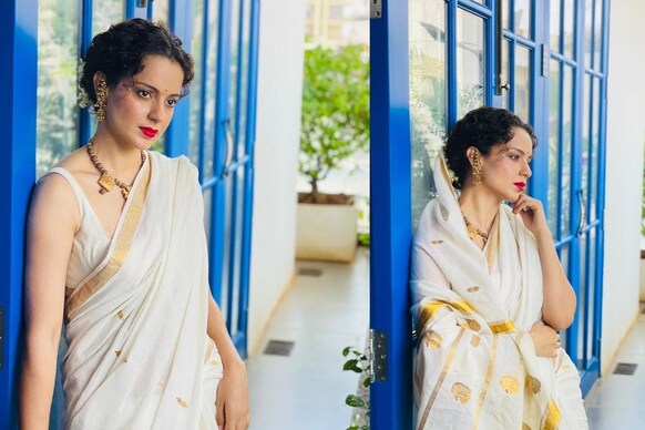 கேரள புடவையில் பட்டைய கிளப்பும் கங்கனா ரனாவத்..! வைரலாகும் போட்டோஸ்! கேரள புடவையில் பட்டைய கிளப்பும் கங்கனா ரனாவத்..! வைரலாகும் போட்டோஸ்!