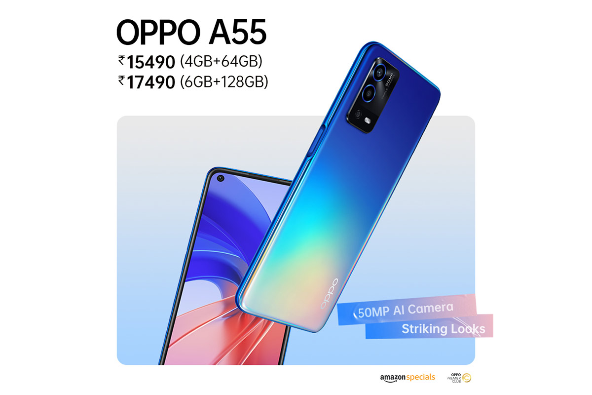 வெறும் 15K க்கு, 50MP AI ட்ரிபிள் கேமரா & 5,000 mAh அம்சத்தில் OPPOA55