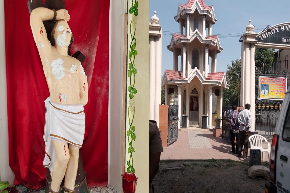 கோவை தேவாலயத்தில் சிலை சேதப்படுத்தபட்ட விவகாரத்தில் இருவர் கைது