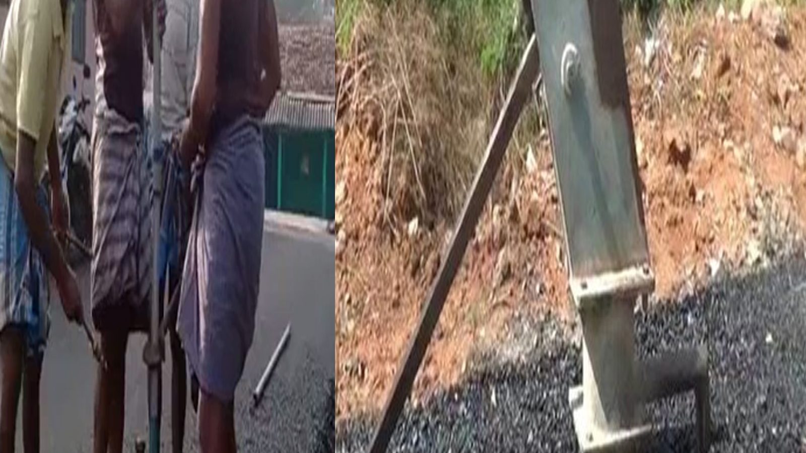 அடிபம்பை அகற்றாமல் போடப்பட்ட தார் சாலை.. வைரலான போட்டோவால் நடவடிக்கை எடுத்த அதிகாரிகள்