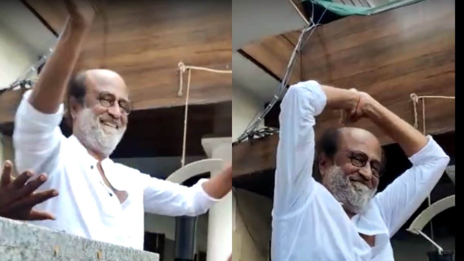 ரசிகர்களுக்கு கையசைத்து பொங்கல் வாழ்த்து தெரிவித்த சூப்பர் ஸ்டார் ரஜினிகாந்த்