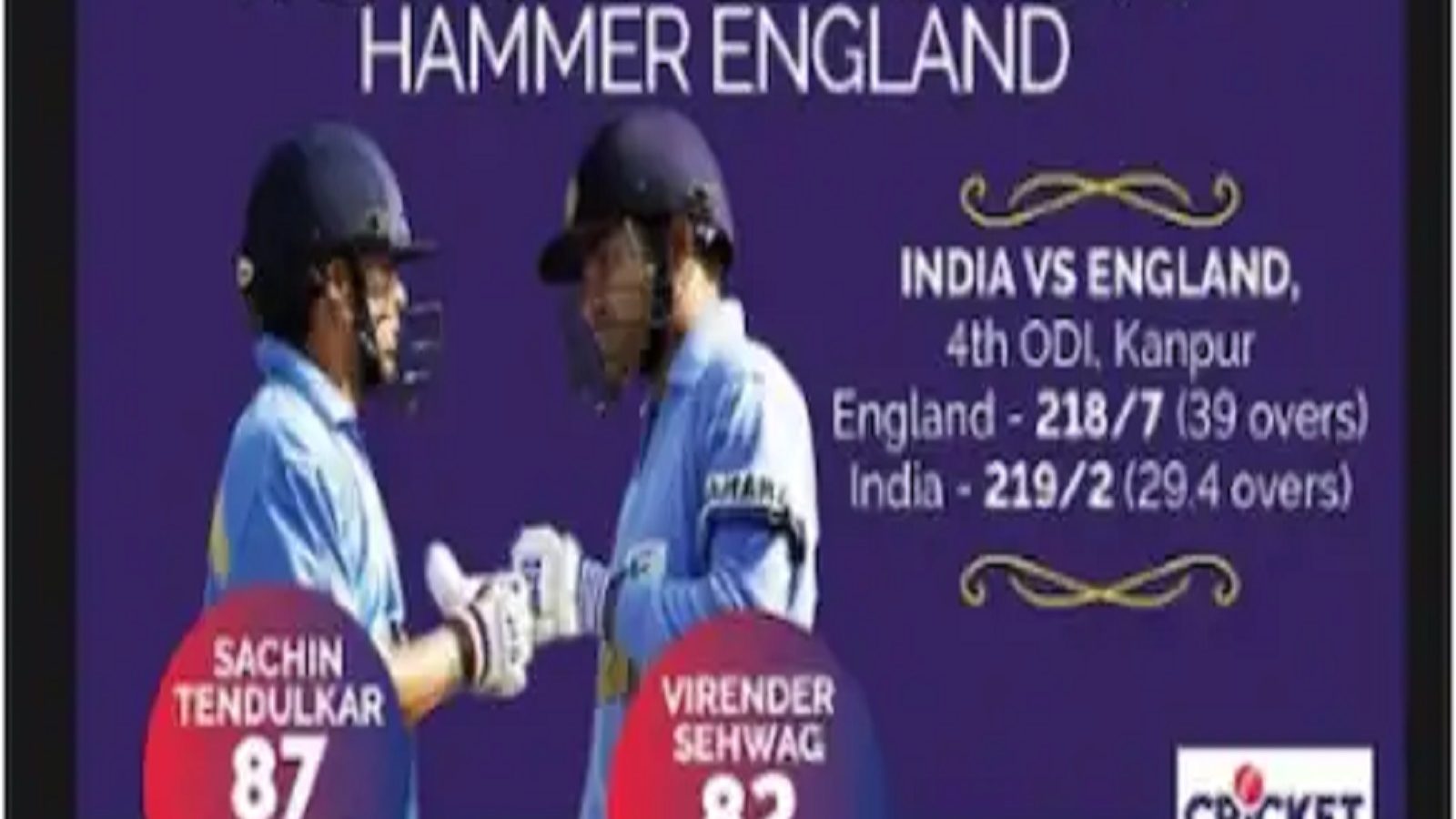 இந்த நாளை மறக்க முடியுமா! இங்கிலாந்து பவுலிங்கை நெட்-பவுலிங் போல் விளாசித் தள்ளிய சச்சின் - சேவாக்