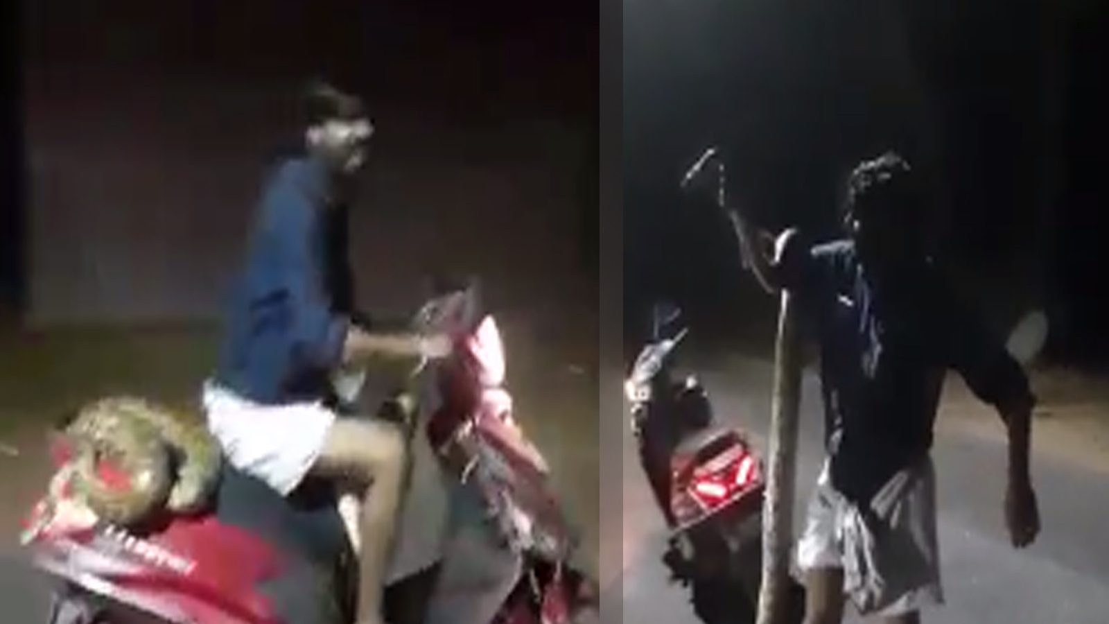 மலைப்பாம்பை மாலையாக போட்டு பைக்கில் வைத்து துன்புறுத்திய இளைஞர்..  வைரலாகும் வீடியோ