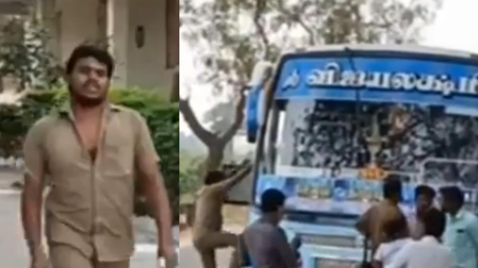 நகர்ப்புற உள்ளாட்சி தேர்தலில் பேருந்தை ஓரமாக நிறுத்திவிட்டு ஓடிச்சென்று வாக்களித்த ஓட்டுனர்