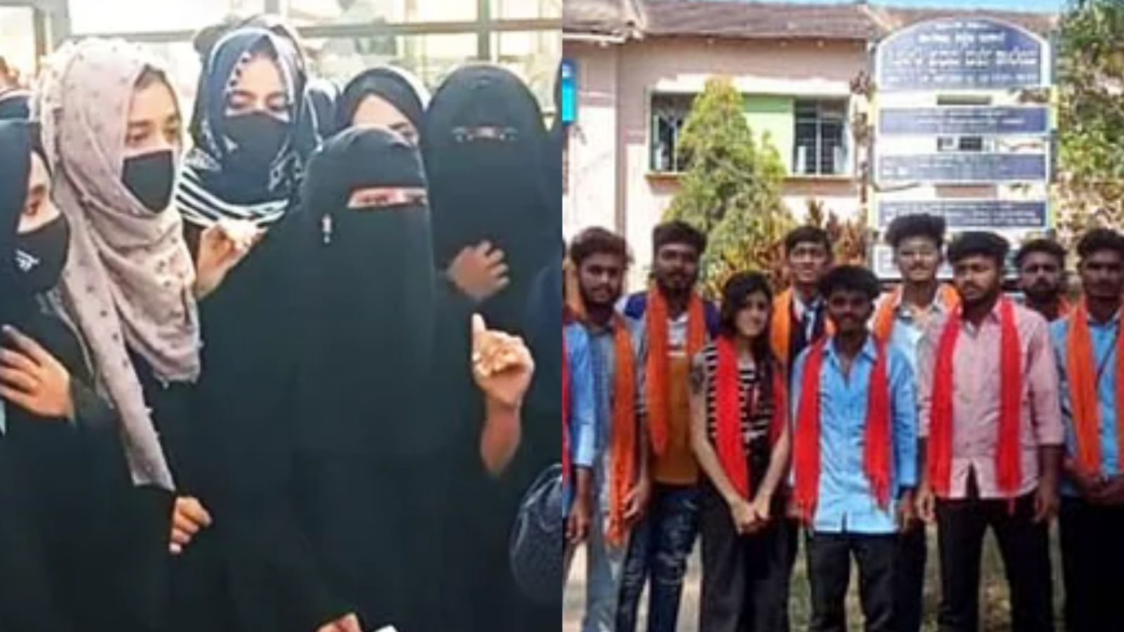 பர்தாவுக்கு போட்டியாக காவித் துண்டு: கர்நாடக கல்லூரிகளில் தொடரும் சர்ச்சை