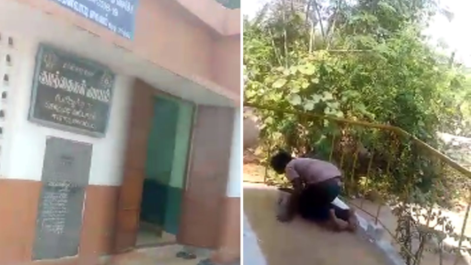 மாணவர்களை பெயிண்ட் அடிக்க வைத்த பெண் தலைமையாசிரியர் - சமூகவலைத்தளத்தில் வைரலாகும் காட்சிகள்