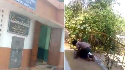 பள்ளி மாணவர்கள் பெயிண்ட் அடிக்கும் காட்சிகள்