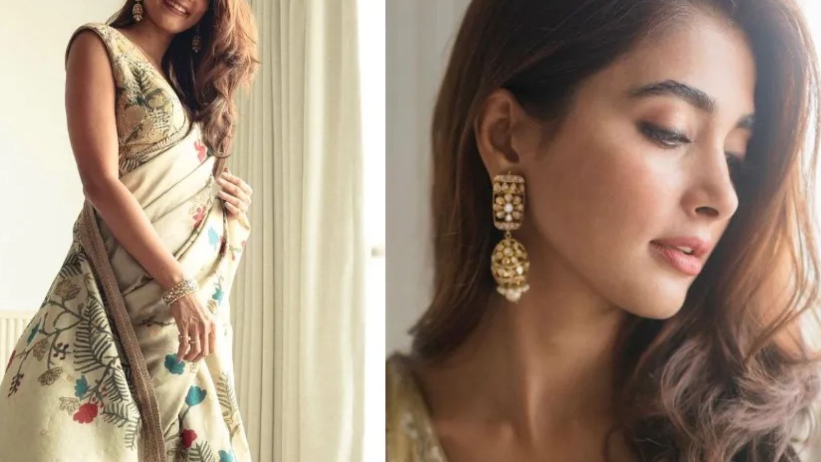 பூஜா ஹெக்டேவின் அழகை மெருகேற்றும் இந்த புடவையின் விலையை தெரிந்தால் அதிர்ந்து போவீர்கள்..!