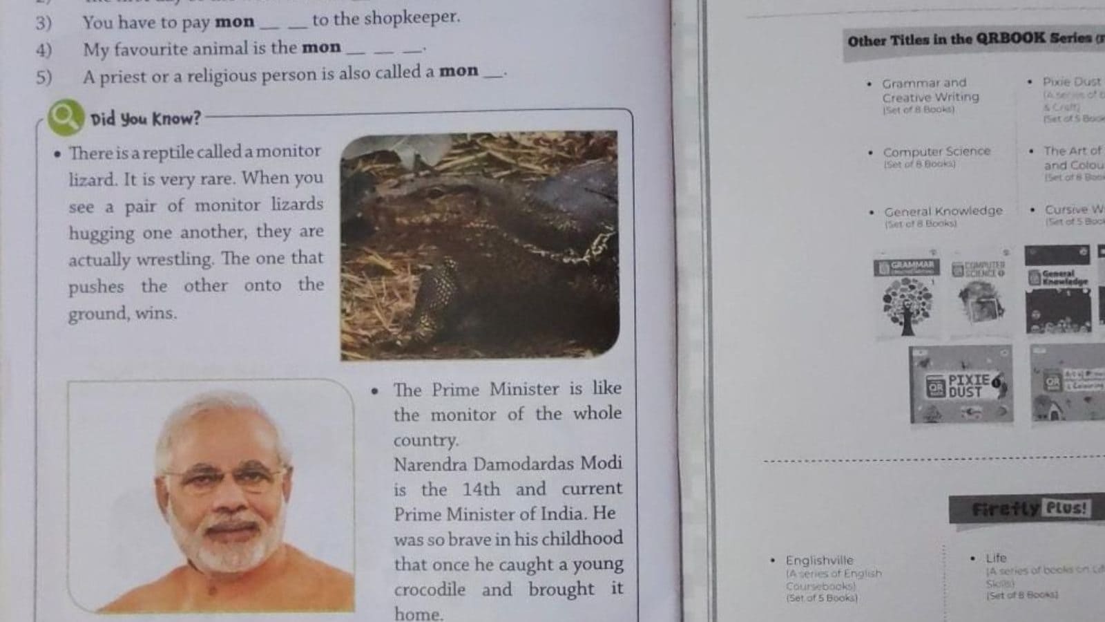 மோடி முதலையை பிடித்த சம்பவம் பாடப் புத்தகத்தில் சேர்ப்பு