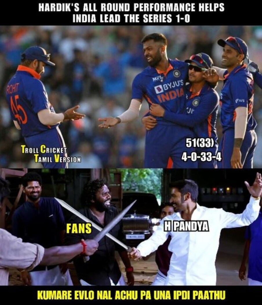  இங்கிலாந்து அணிக்கு எதிரான முதல் டி20 போட்டியில் ஃபார்முக்கு திரும்பிய ஹர்திக் பாண்டியாவை புகழும் நெட்டிசன்ஸ்