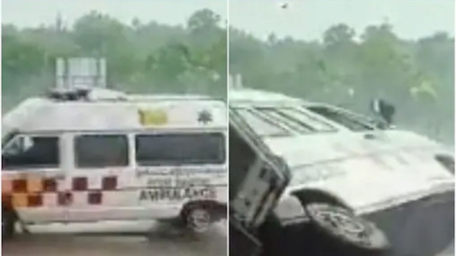 சுங்கச்சாவடியில் மோதி விபத்துக்குள்ளான ஆம்புலன்ஸ்.. தூக்கிவீசப்பட்ட நோயாளி - பதைபதைக்கும் வீடியோ காட்சி வெளியானது