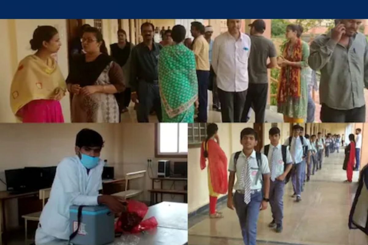 ஒரே ஊசியை வைத்து 30 மாணவர்களுக்கு தடுப்பூசி..