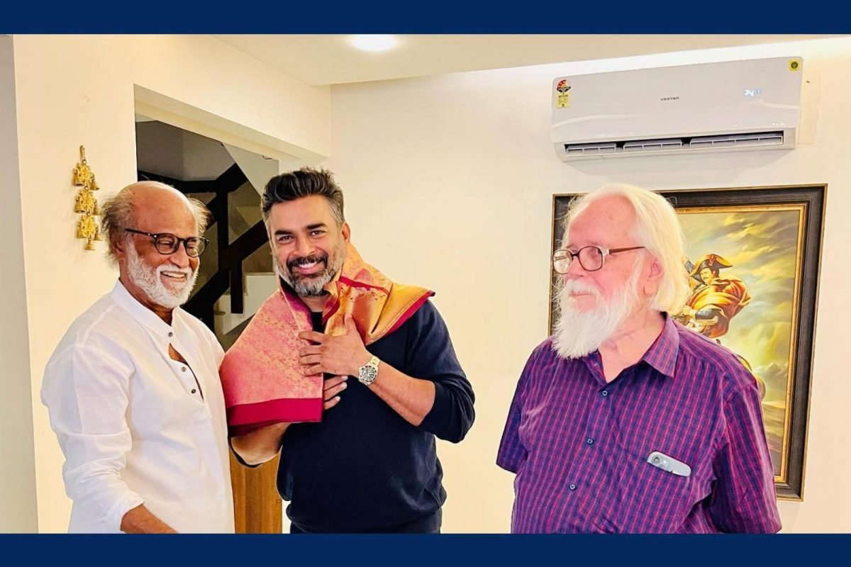 ரஜினியுடன் நடிகர் மாதவன், விஞ்ஞானி நம்பி நாராயணன் சந்திப்பு