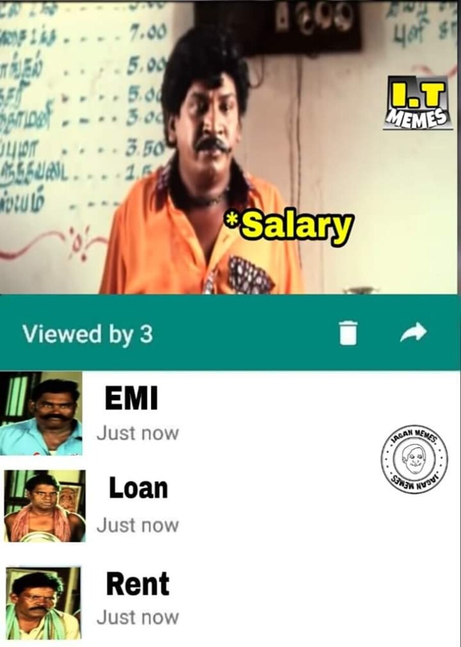  EMI , வீடு வாடகை , லோன் - மொத சம்பளம் ஓவர்