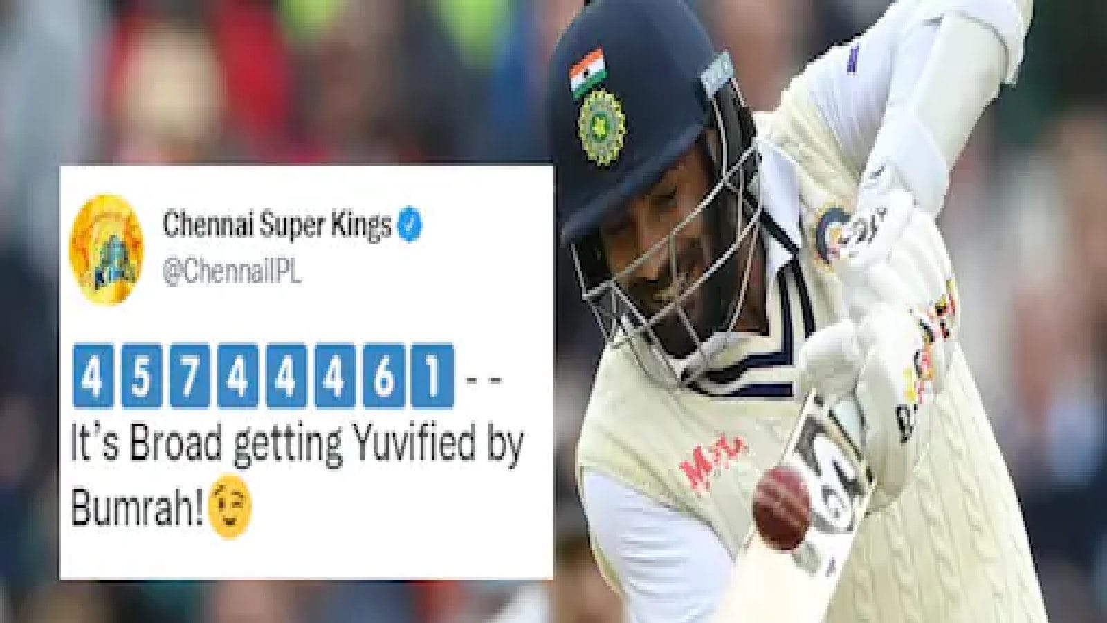 35 Runs Broad Getting Yuvified by Bumrah – CSK Reactions and others after world record hitting, பூம் பூம் பும்ரா- யுவராஜ் ஆன பும்ரா- சிஎஸ்கே ட்வீட்; அதே பிராட், அதே விளாசல்