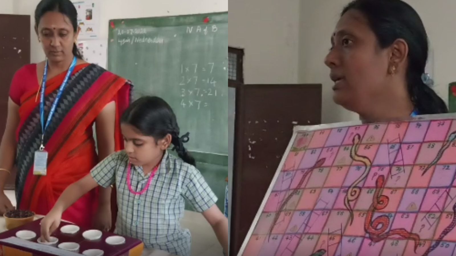 பல்லாங்குழி, பரமபதம் மூலம் பாடம் எடுக்கும் ஆசிரியர்கள்.. கோவையில் இல்லம் தேடி கல்வியில் புது முயற்சி..