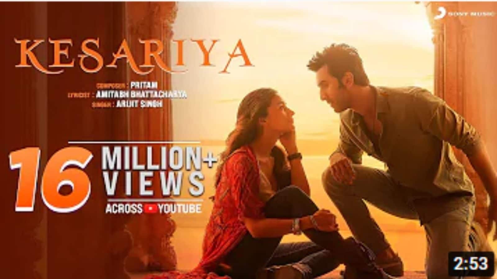 வரவேற்பை பெறும் ரன்பீர், ஆலியா நடித்த கெசாரியா பாடல்!