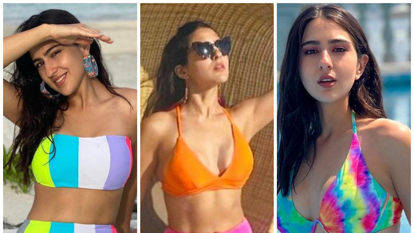 கலர்ஃபுல் பிகினியில் நடிகை சாரா அலி கான்... இணையத்தில் வைரலாகும் போட்டோஸ்!