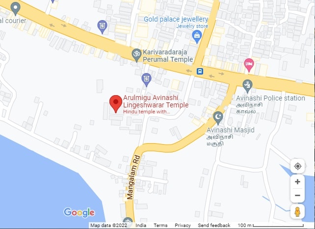 Avinasi lingeswarar Temple Map