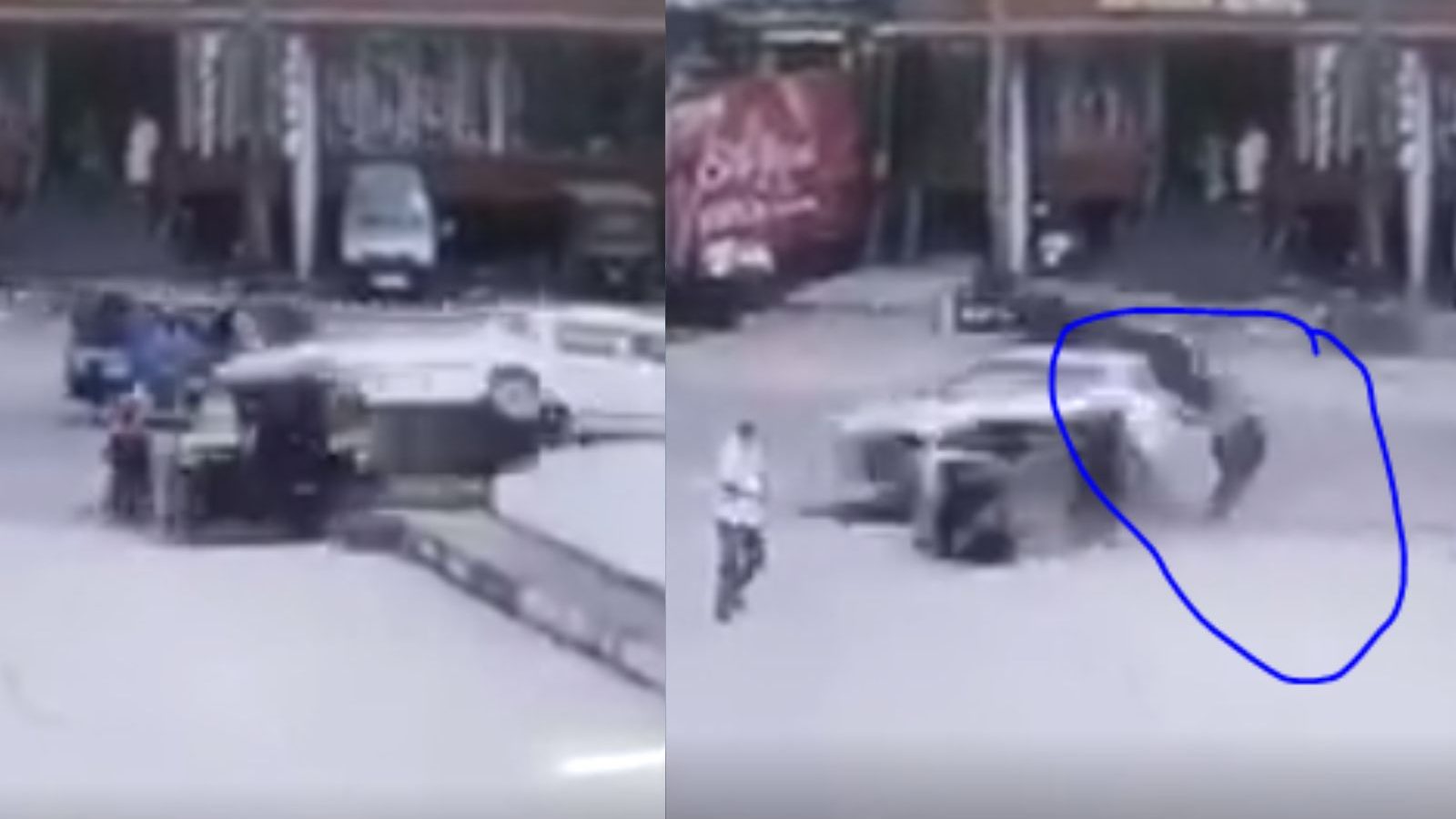 அசுரவேகத்தில் கார் மோதியதில் பறந்த ஆட்டோ.. அதிர்ஷ்டவசமாக உயிர் தப்பிய பெண்.. பதறவைக்கும் சிசிடிவி காட்சிகள்