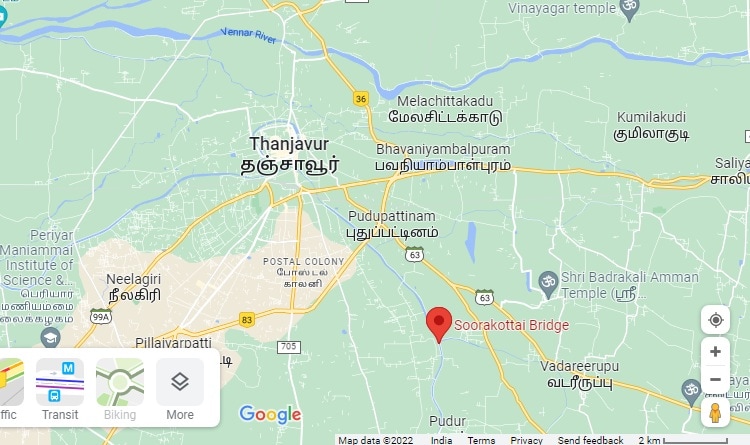 Thanjavur Neyvasal Map