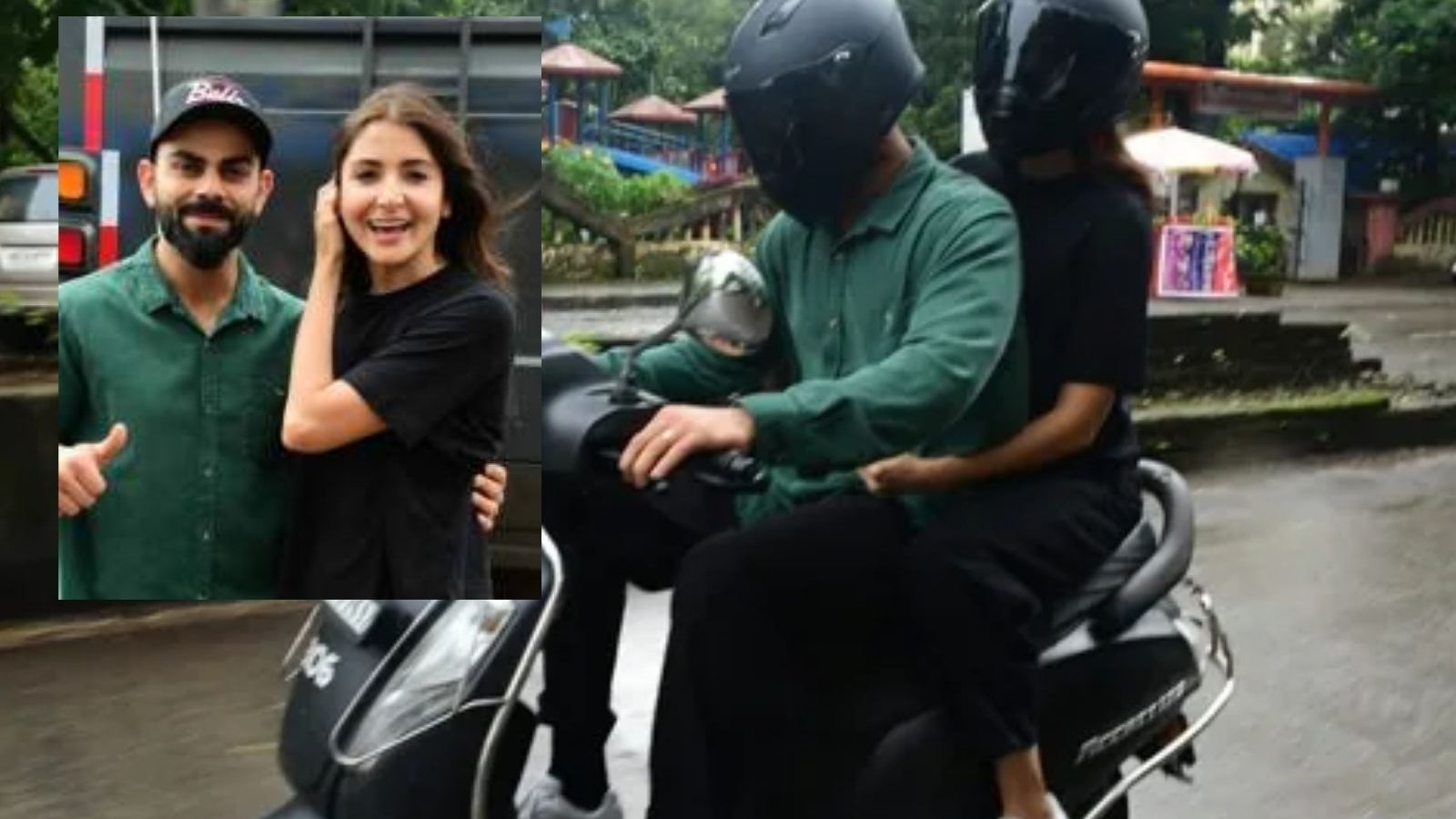 சில்லுனு மழை.. ஸ்கூட்டரில் ஜாலி ரைடு - விராட் கோலி அனுஷ்கா வைரல் வீடியோ..!