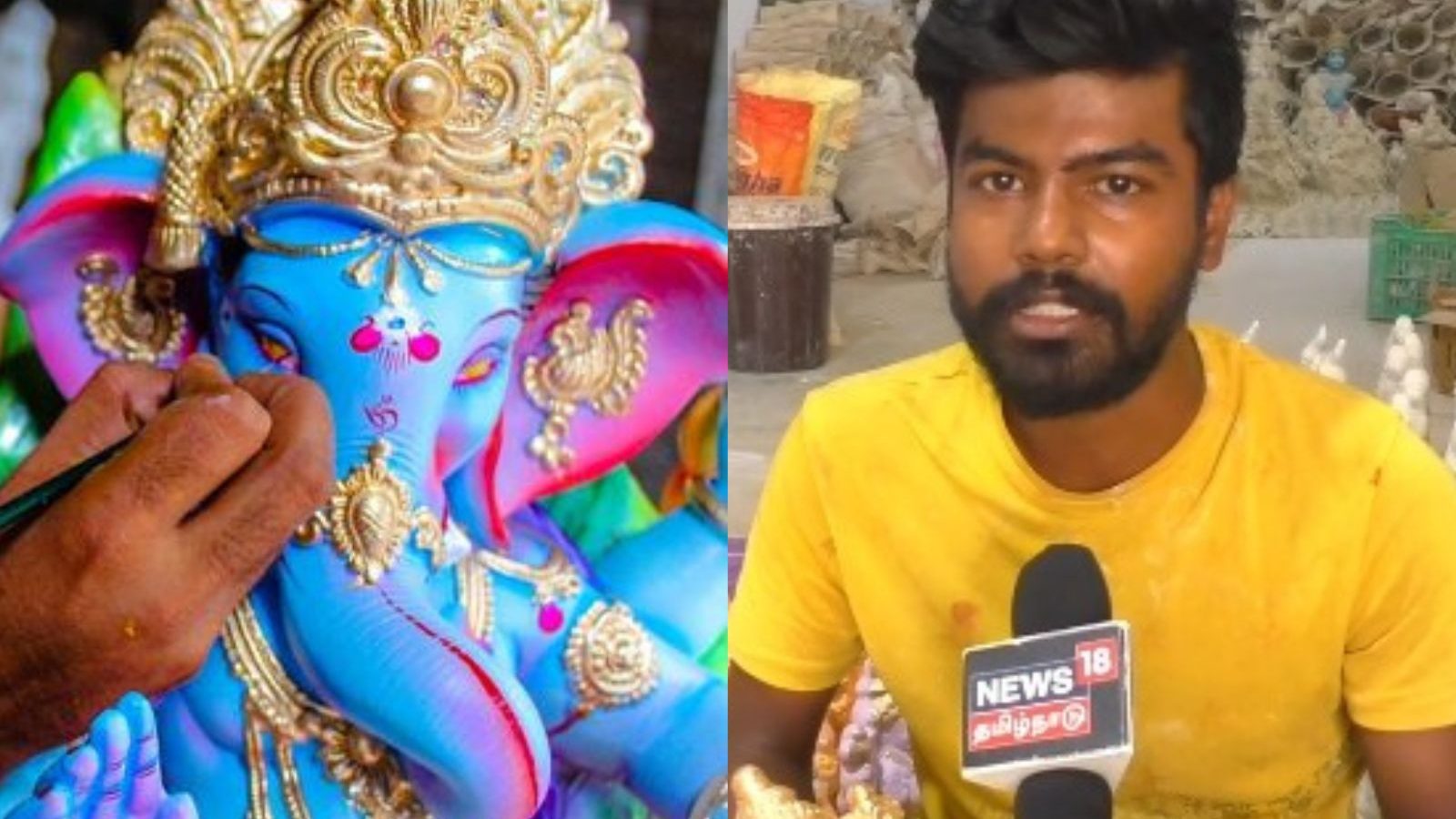 'எங்கள் விநாயகரால் நீர்நிலைகள் மாசு அடையாது' - பாரம்பரிய முறைப்படி சிலை தயாரிக்கும் கோவை இளைஞர்கள்