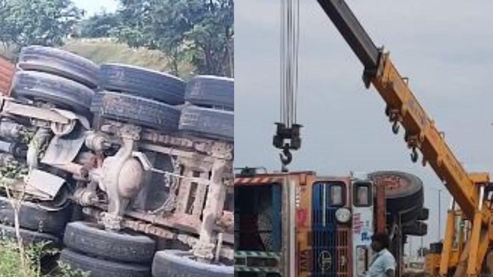 தாம்பரத்தில் லாரி டயர் வெடித்து விபத்து - சம்பவ  இடத்திலே இருவர் உயிரிழந்த பரிதாபம்