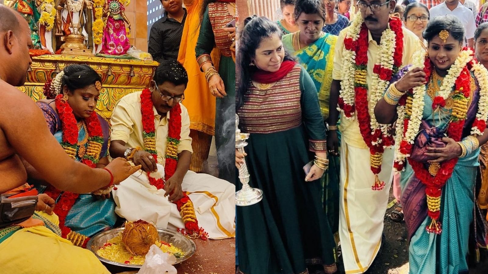 மனநல காப்பகத்தில் மலர்ந்த காதல்.. மணக்கோலத்தில் காதல் ஜோடி  - அமைச்சர் முன்னிலையில் டும்..டும்..டும்..!