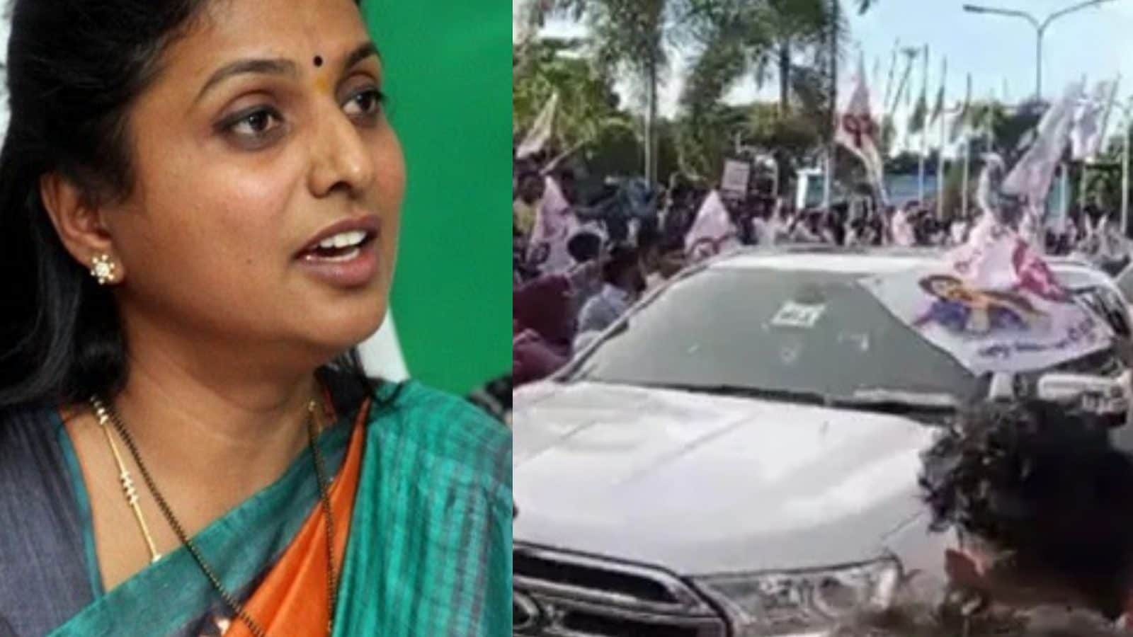 அமைச்சர் ரோஜா சென்ற கார் மீது கல் வீசி தாக்குதல்.. ஜனசேனா கட்சி நிர்வாகிகள் அதிரடி கைது..!