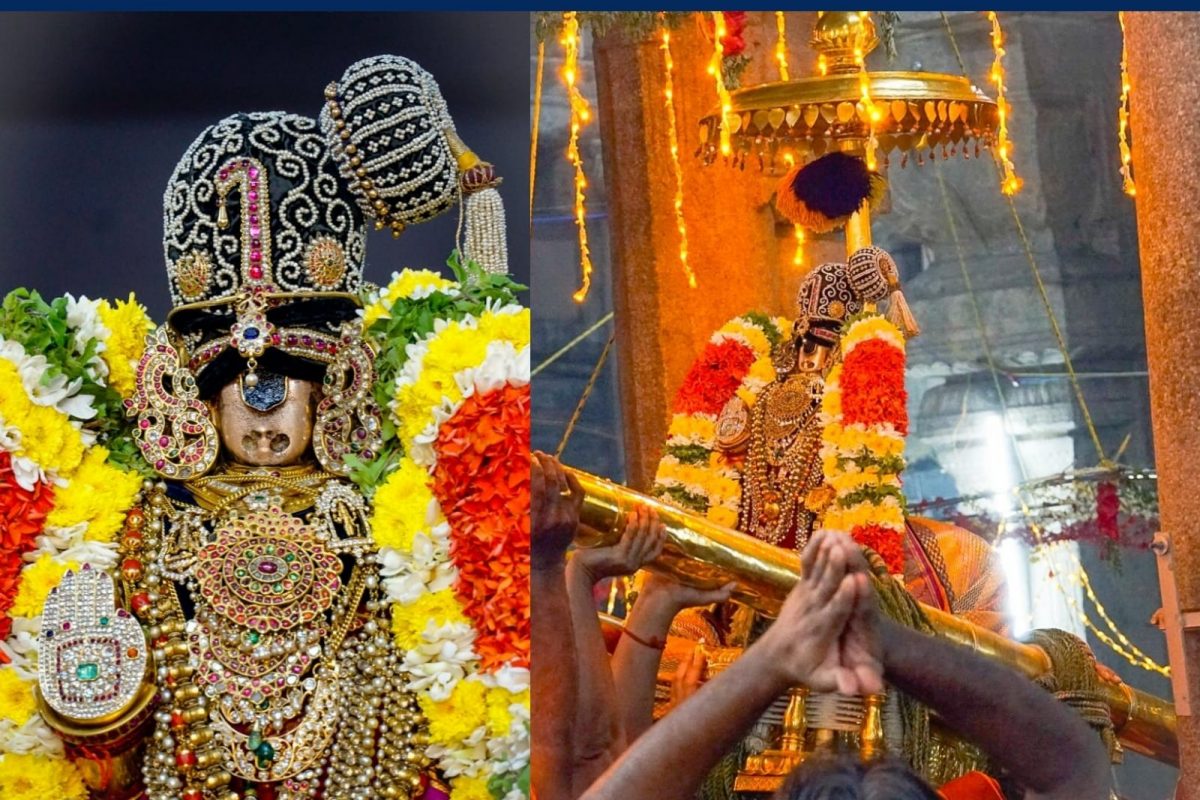 பகல்பத்து 4ம் நாள்.. கிருஷ்ணர் கிருஷ்ணர் அலங்காரத்தில் நம்பெருமாள்