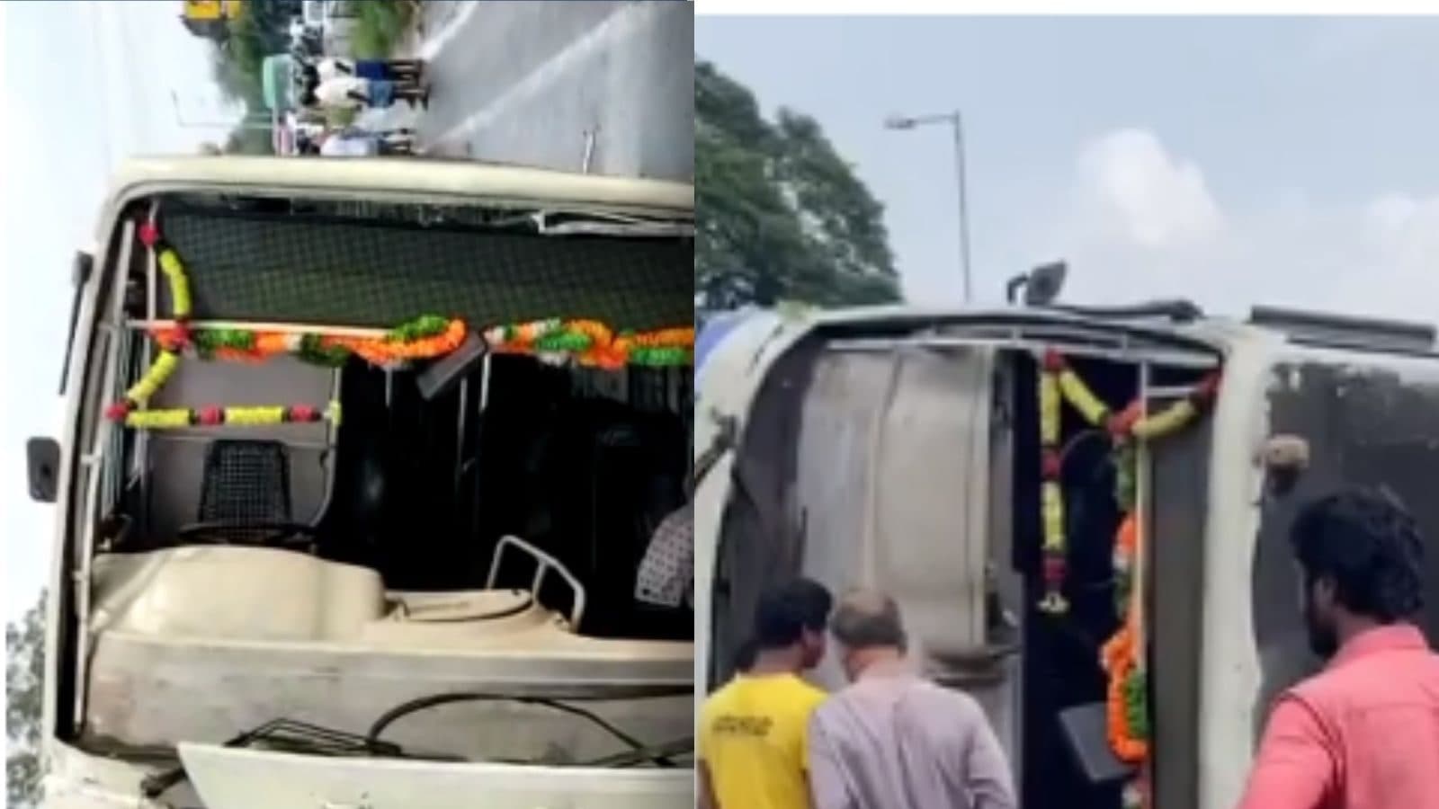 சாலையில் கவிழ்ந்த அரசு பேருந்து.. 20க்கும் மேற்பட்டோர் படுகாயம்!