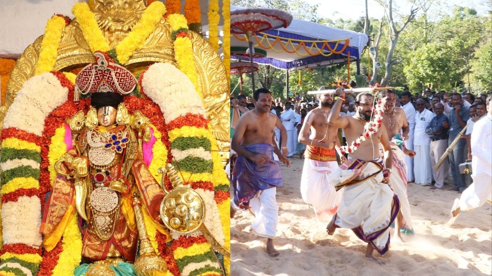 திருப்பதியில் மான் வேட்டையாடிய மலையப்பசாமி... (போட்டோஸ்)