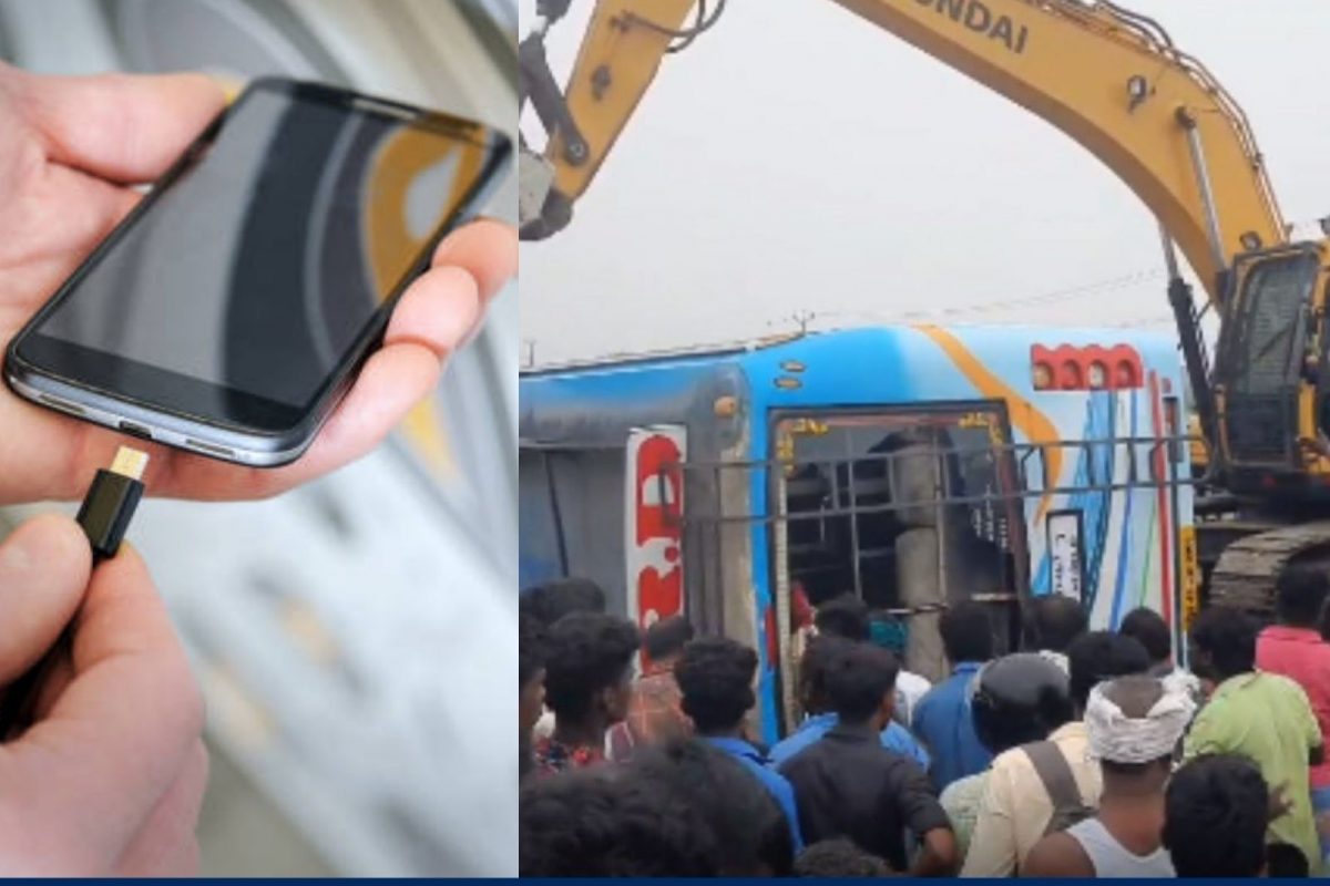 பள்ளத்தில் கவிழ்ந்த பேருந்து