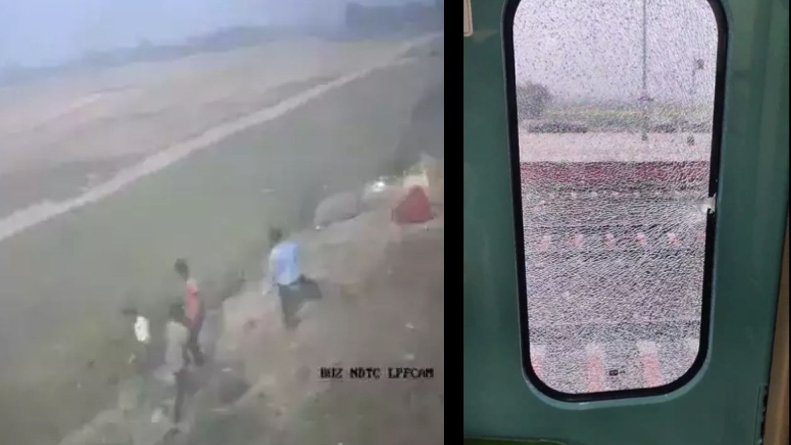 'பறந்து வந்த கல்.. ஓரம் நின்ற 4 பேர்..' வந்தே பாரத் ரயில் மீது கல்வீசிய சம்பவம்.. வெளியான சிசிடிவி!