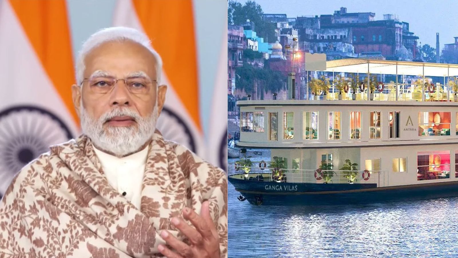 உலகின் நீளமான நீர்வழி சொகுசு கப்பல் பயணம் - வராணசியில் பிரதமர் மோடி தொடங்கி வைத்தார்