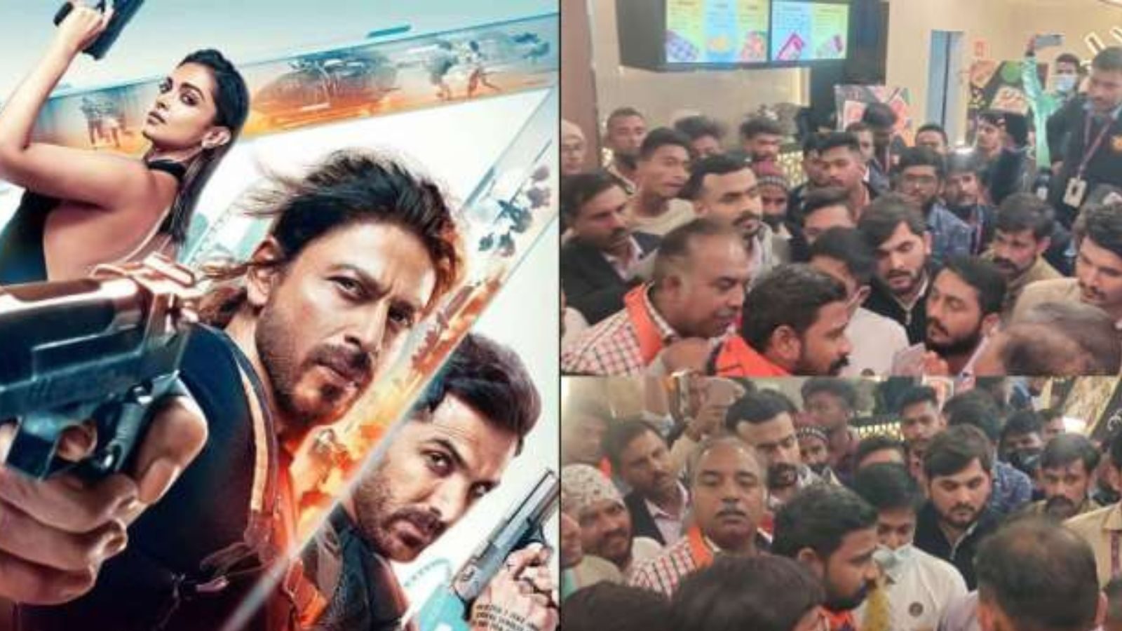 ஷாருக்கான் - தீபிகா படுகோன் பதான் விளம்பர பலகைகள் உடைப்பு