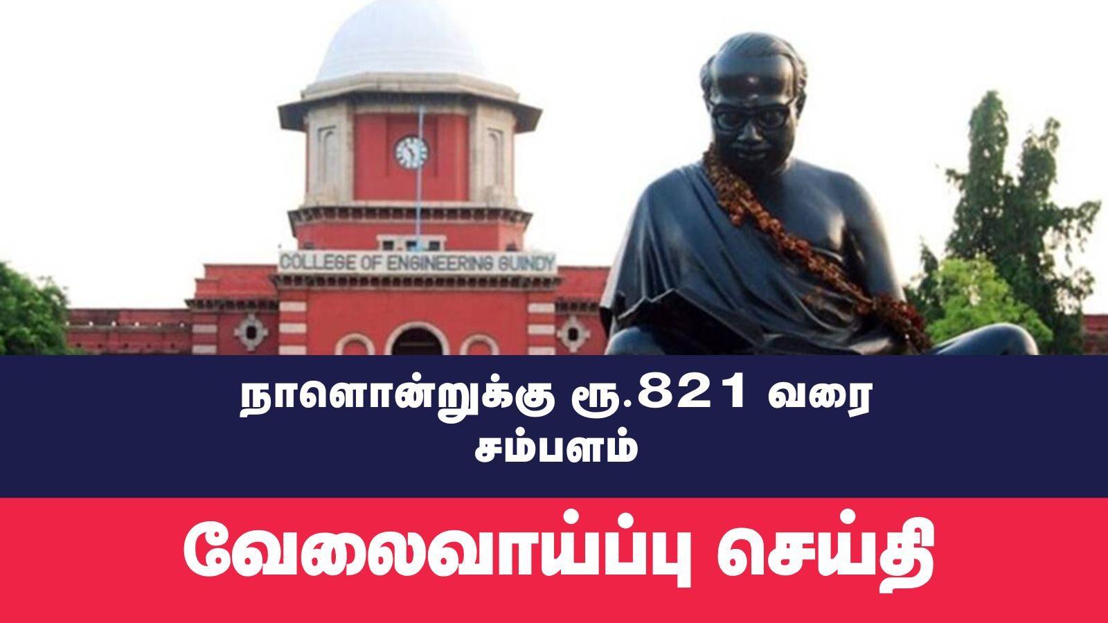 8ம் வகுப்பு தேர்ச்சியா? ஒரு நாளுக்கு ரூ.821 வரை சம்பளம்..அண்ணா பல்கலைக்கழகத்தில் வேலைவாய்ப்பு..!