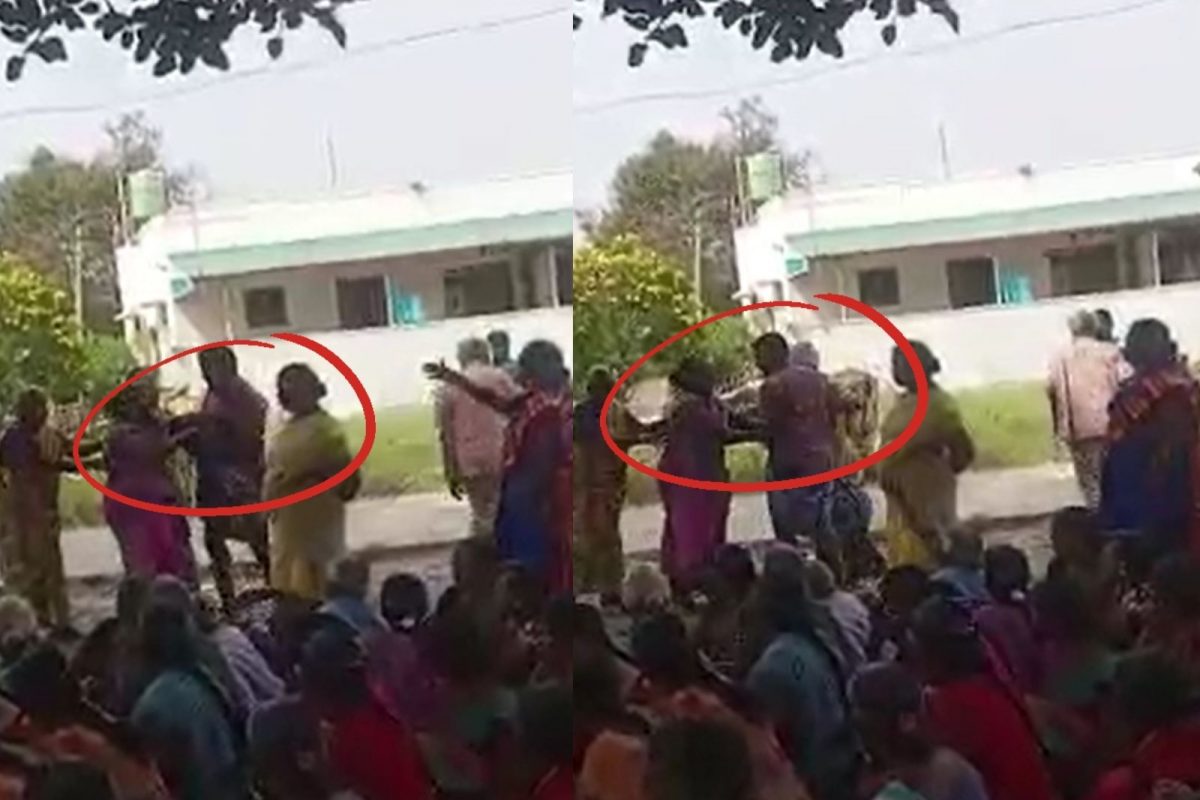தொழிலாளியின் லுங்கியை அவிழ்த்த பெண்