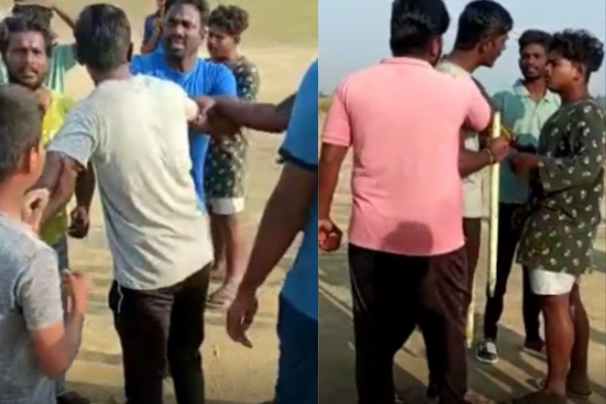 போட்டியில் மோதிக்கொள்ளும் இளைஞர்கள்