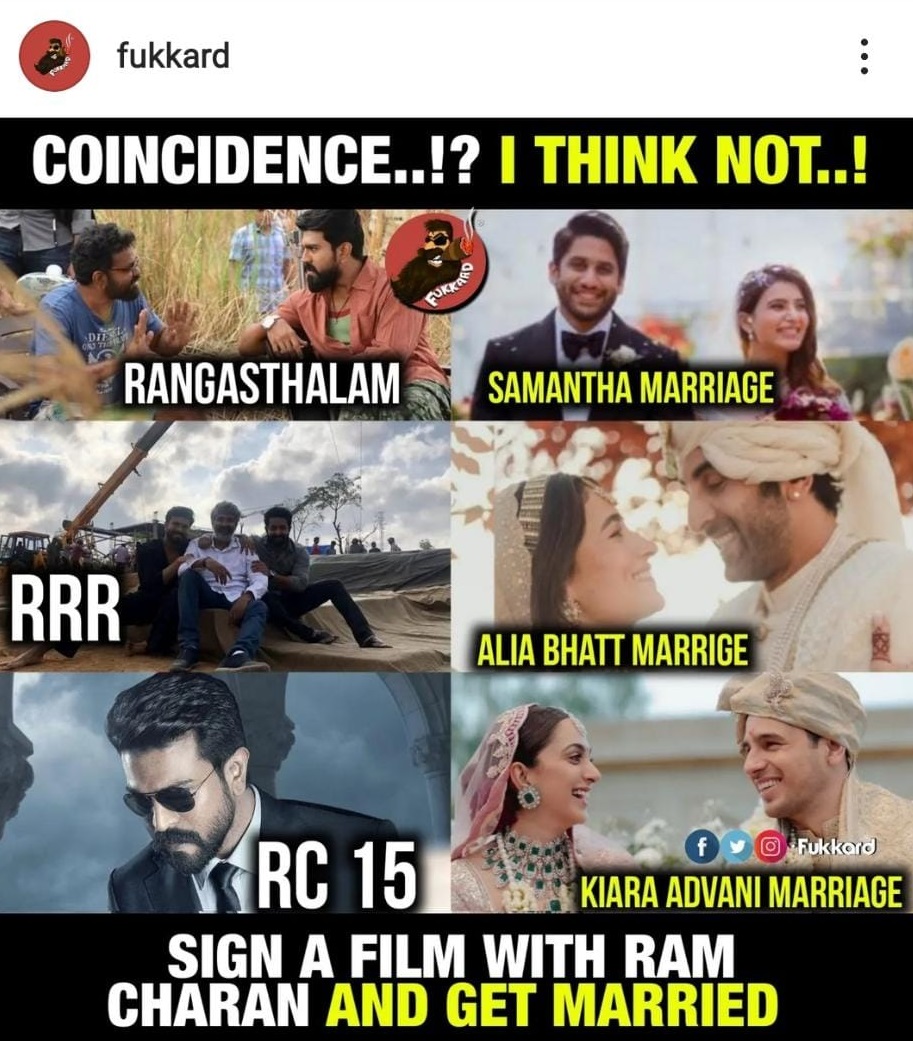  இந்த நிலையில் ராம் சரண் குறித்த மீம் ஒன்று சமூக வலைதளங்களில் வரைலாகி வருகிறது.