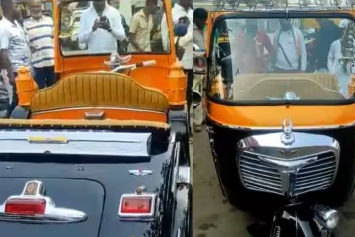 பழைய காரை போல வடிவமைத்த ஆட்டோ