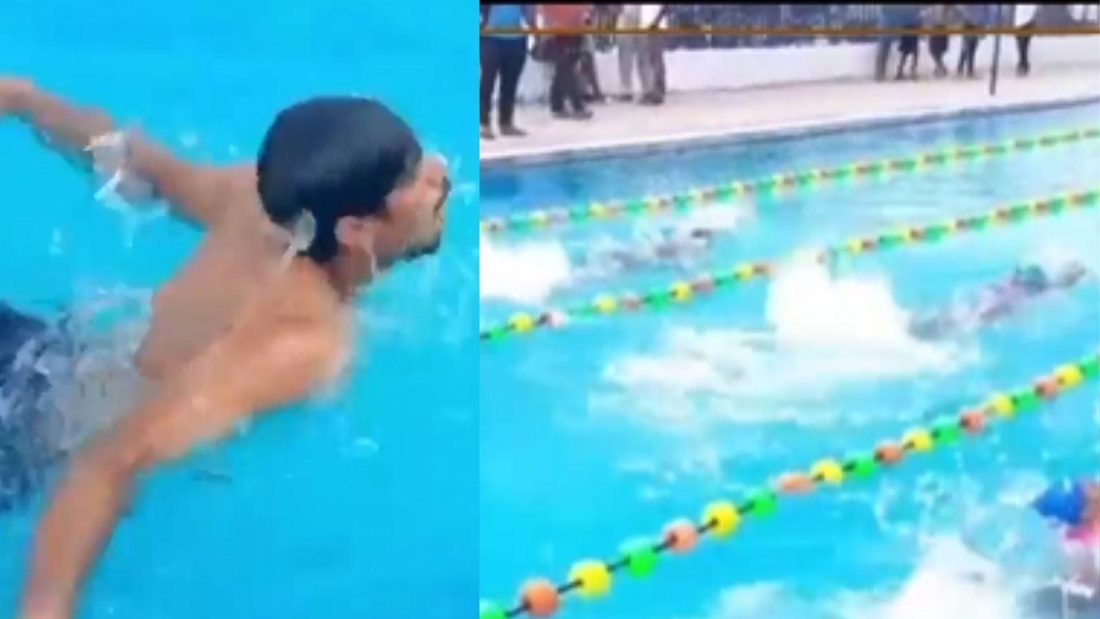 மாவட்ட அளவிலான நீச்சல் போட்டி.. ஆர்வத்துடன் பங்கேற்ற மாணவர்கள்!