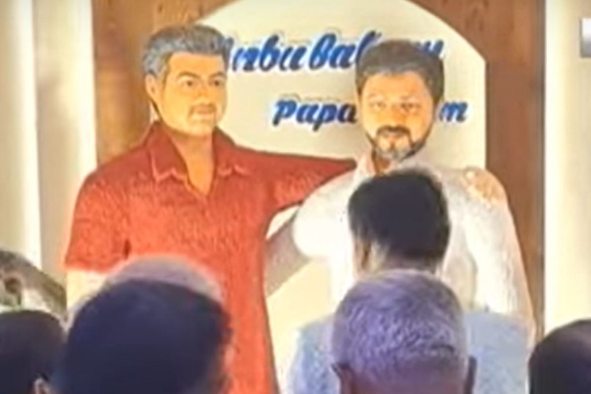 அஜித் - விஜய் உருவ கேக்குகள்