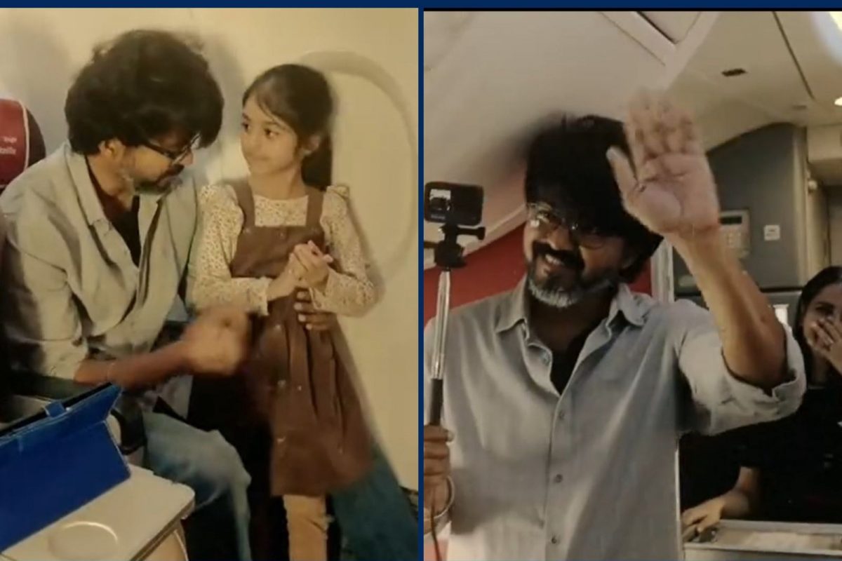  தளபதி67 குழுவினருடன் விமானத்தில் கலகல பயணம் செய்த விஜய்
