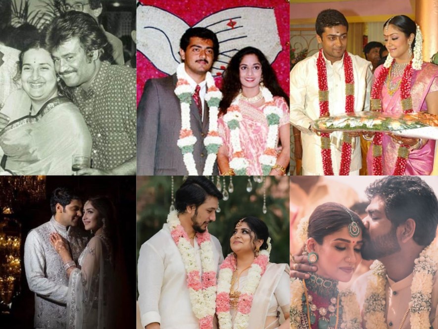  பிரபலங்களின் திருமணம் என்றால் ரசிகர்களிடையே அதிகளவு எதிர்ப்பார்ப்பு இருக்கும். அதுவும் அவர்கள் திரையில் பார்த்து ரசித்த அவர்களுக்கு மிகவும் பிடித்த நடிகர், நடிகை காதலித்து திருமணம் செய்துகொண்டால் சொல்லவா வேண்டும்.? அந்த வகையில் இதுவரை தமிழ் சினிமாவில் காதலித்து திருமணம் செய்து கொண்ட பிரபலங்களைப் பற்றி இங்கே பார்க்கலாம்...