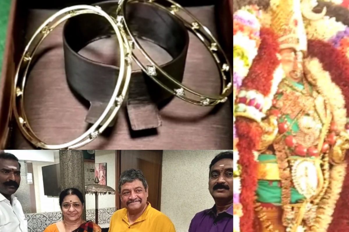 காஞ்சி காமாட்சி அம்மனுக்கு ஓரு‌ ஜோடி வைர வளையல் காணிக்கை..!